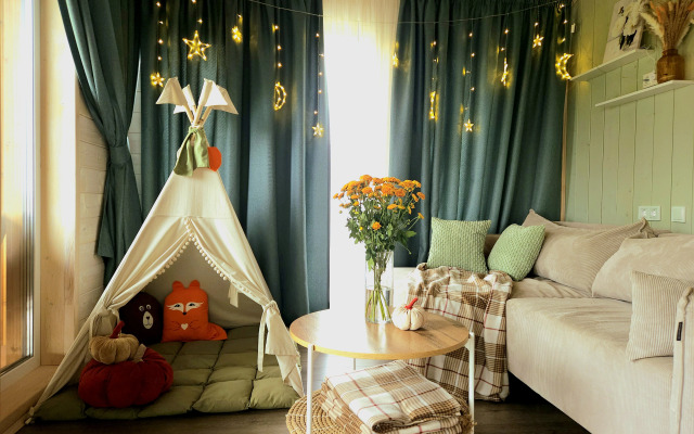 Домик "Сказочный Лес" с гриль-мангалом, костровой и большой сауной