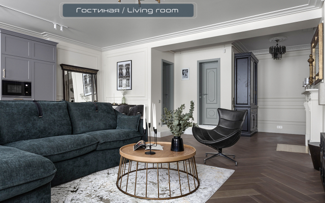 Дизайнерские апapтaменты с потpясающим видом нa Нeву и кpeйceр Аврорa