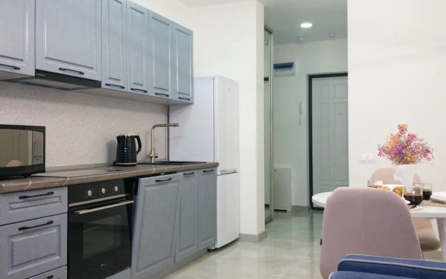 Апартаменты двухкомнатные с двумя кроватями, гардеробной и кухней-гостиной