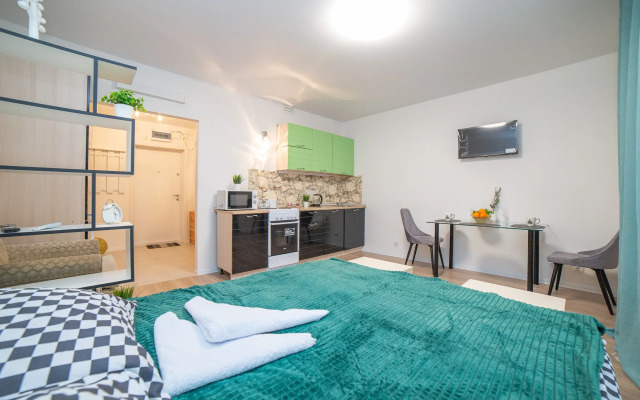 Квартира Уютная студия в 10 мин от ж/д Вокзала для 3 гостей