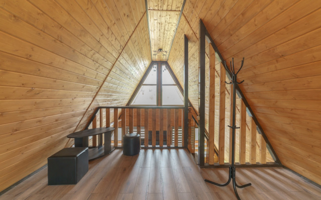 Частный дом Семейный афрейм с баней и бассейном у реки