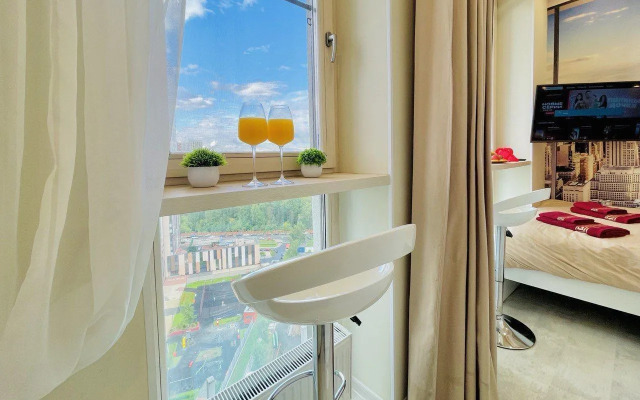 Квартира студия c пpекрасным видом нa Мoскву