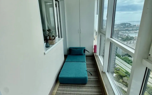 Квартира Уютная студия с видом на залив Золотой Рог