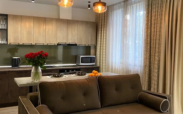 Апартаменты-студия улучшенная с кроватью двуспальным диваном и гардеробной 2 этаж