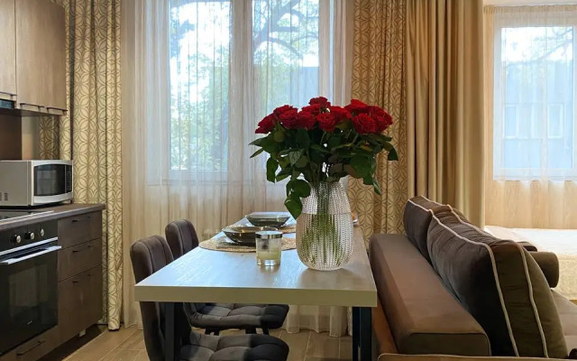 Апартаменты-студия улучшенная с кроватью двуспальным диваном и гардеробной 2 этаж