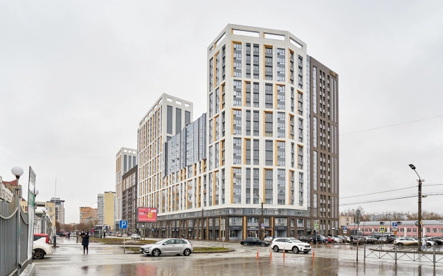Studija v novom dome ZhK Premer, samyj centr goroda u Gipermarket Semja po adresu Nikolaja Ostrovskogo 52 na 4 chelovek Flat