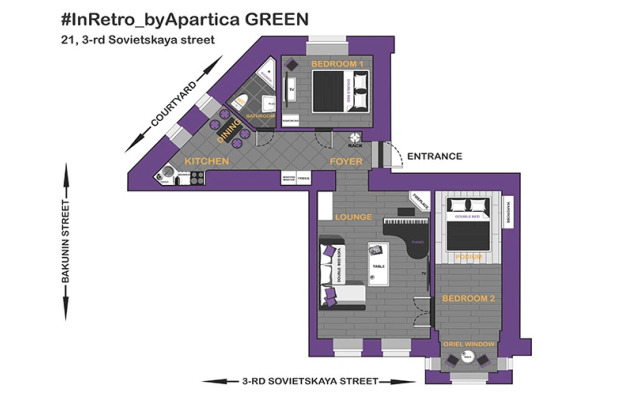 Апартаменты InretroGreen byApartica
