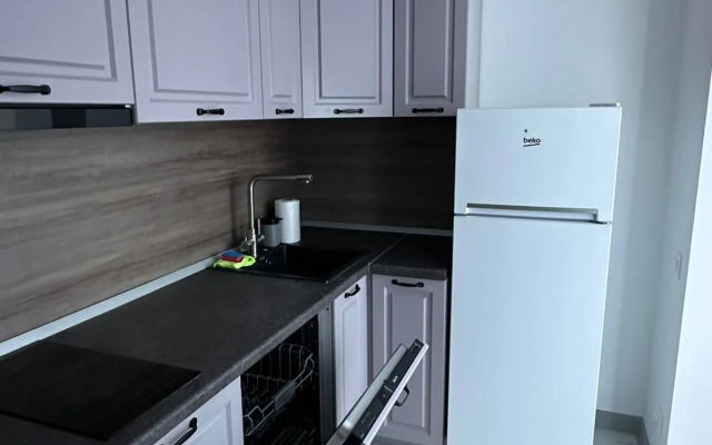 Апартаменты-студия 30 кв.м. с двуспальным диваном и панорамными окнами, 2 этаж