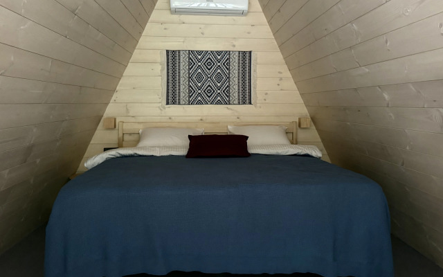 Частный дом А-фрейм Ручей с баней и дровах и чаном