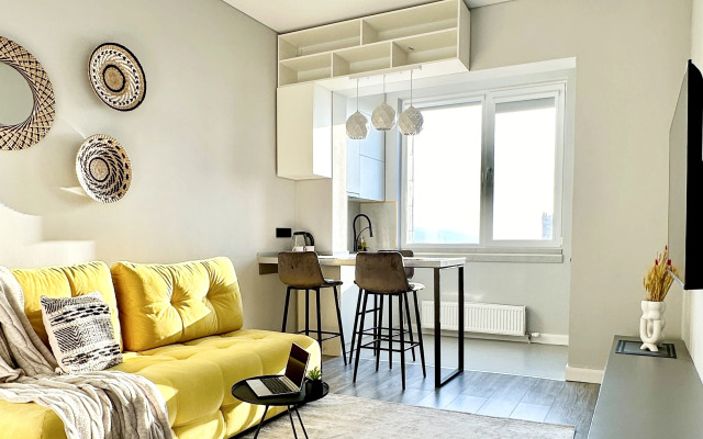 Апартаменты 149 Комфорт сити с двуспальной кроватью, диваном и красивым видом