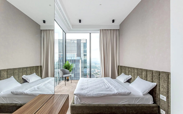 Апартаменты Москва Сити трех комнатные угловой вид