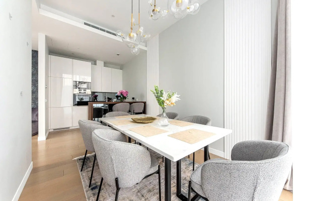 Апартаменты Москва Сити трех комнатные угловой вид