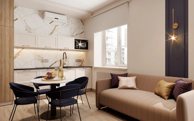 Апартаменты "САВАННА" в стиле Современная классика в центре города