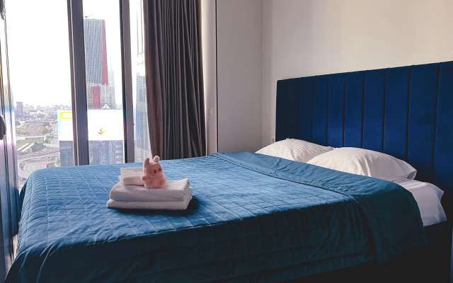 Апартаменты Сияющий Синий Апартамент на 30 Этаже Москва-Сити