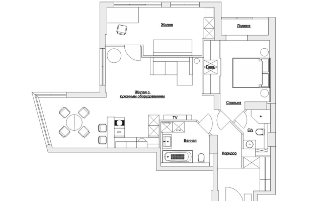 Sovremennaya Treshka Vozle Dana Mall Flat