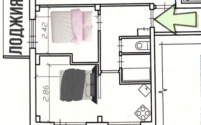 Квартира Комфортная Евро-двухкомнатная квартира