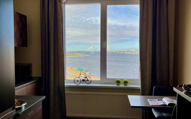 Видовая квартира в ЖК Эмеральд Piter Apatrments (2 спальни, парковка, кондиционер)