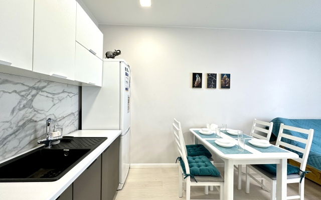 Lyuks Akvamarin s Dizaynerskim Remontom, Dlya Bolshoy Semi Apartments