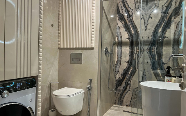 Апартаменты Сияющий Синий Апартамент на 30 Этаже Москва-Сити