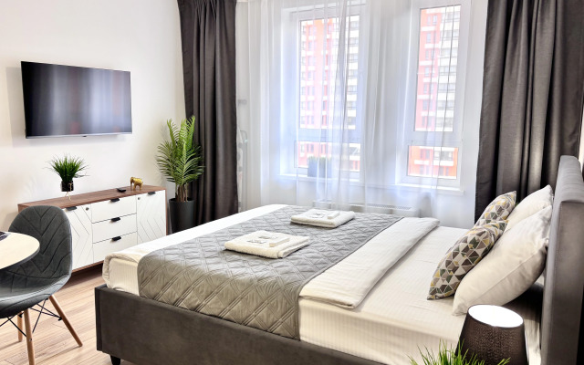 Квартира Комфортная Новая Студия с Мягкой Кроватью