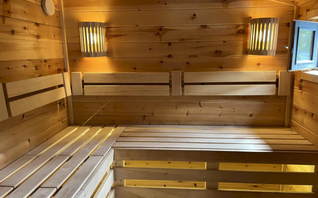 Частный дом 450 А-фрейм Лимон с тёплым бассейном и баней