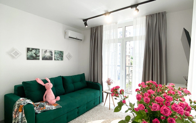 studiya 30 kv.m. s dvuspal'nym divanom i balkonom, s 3 po 6 etazh Apartments