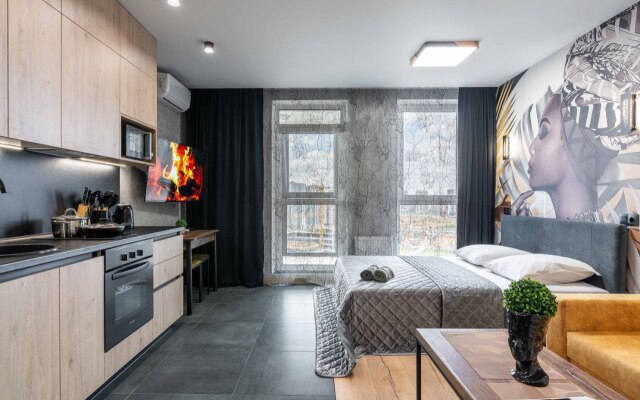 Квартира Студия с дизайнерские ремонтом и панорамным видом