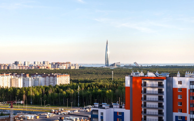 Квартира Kvartirika Green Day с красивым видом на Лахта-Центр
