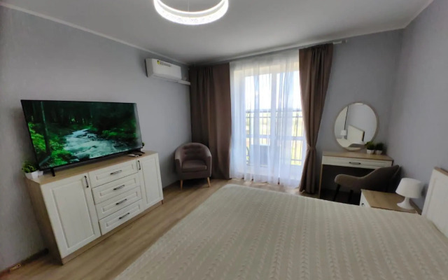 Квартира Современная видовая 1-комнатная квартира у реки в Завидово