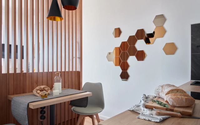 Квартира Milk&Honey Studio с шикарным видом на город и реку