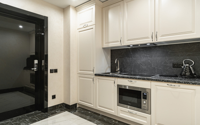 Двухместный номер с кухней Standard с балконом и с видом на парк (кухня) — фото 3