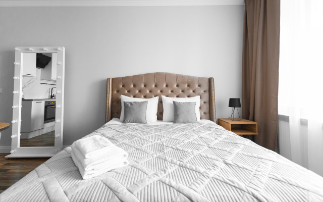 Апартаменты Lalapart Gray stone на 30 этаже небоскреба Савеловский Сити