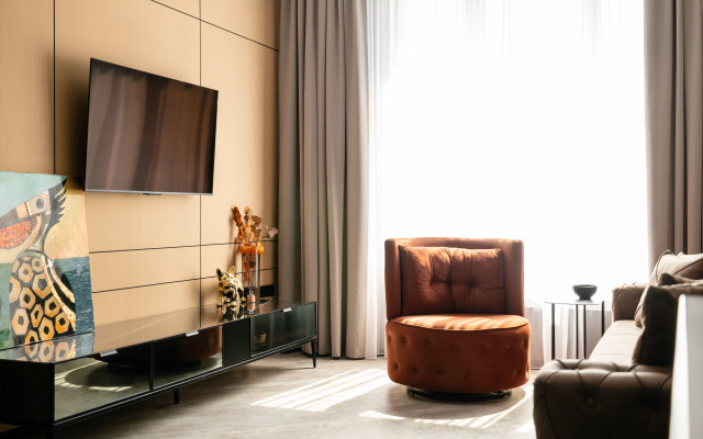 Апартаменты двухкомнатные Sunset Flatport рядом с Москва-Сити