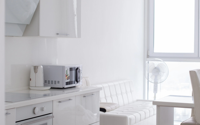 Апартаменты Белая Романтическая Студия с Панорамным Видом