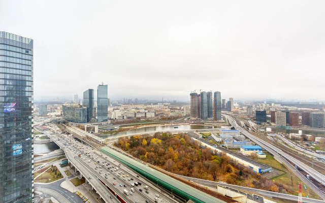 Апартаменты Уникальная панорамная студия с видом на Москва-Сити