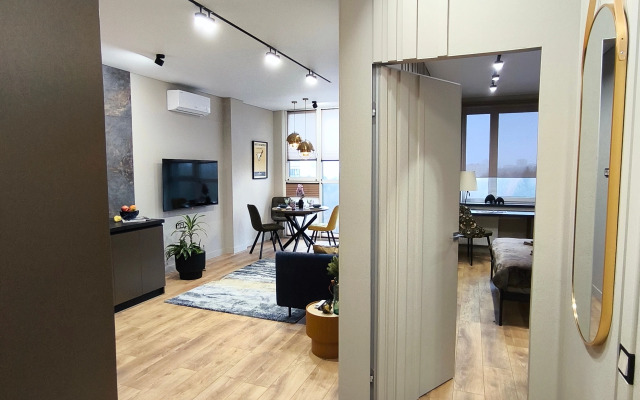 Апартаменты Новые уютные Клен в доме бизнес-класса с охраной