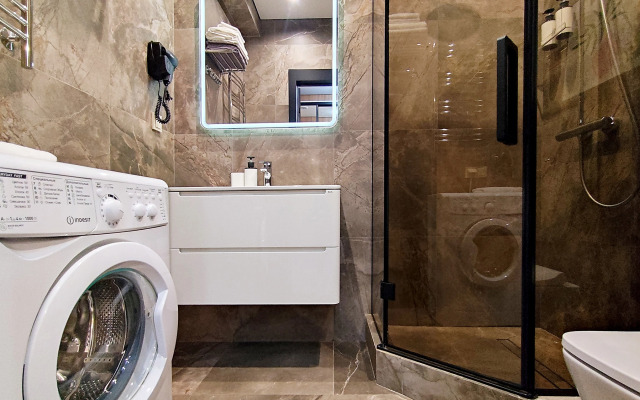 Апартаменты студия Лес бассейн, баня, панорама на горы