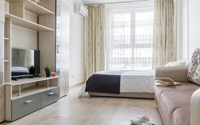 Апартаменты в спокойных тонах ЖК Большой Lounge балкон удобный матрас