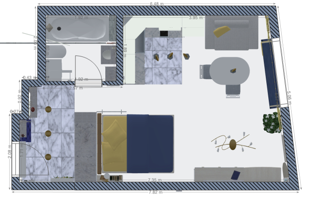Studiya Biznes-klassa na Kutuzovskom Flat
