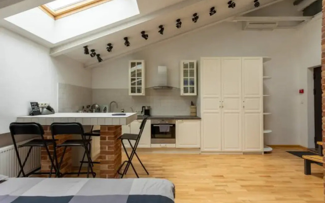 Апартаменты Лофт с черным камином