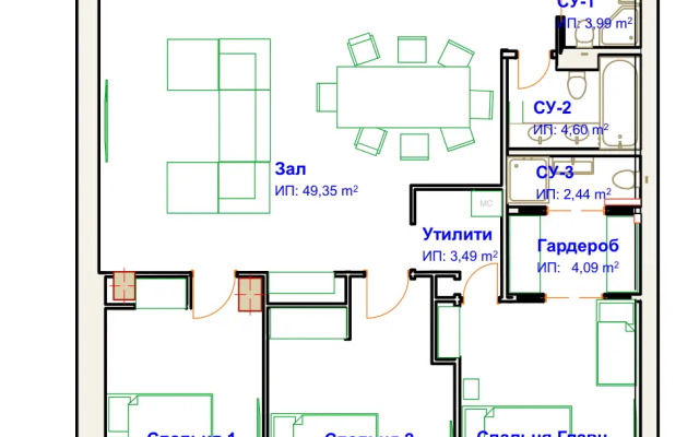 Квартира Огромная в Самом Центре Москвы