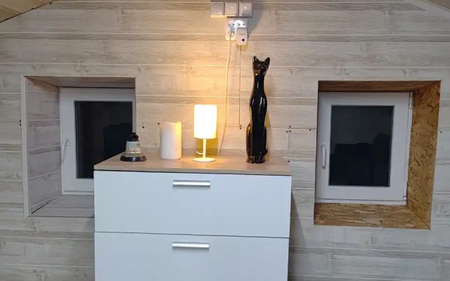 Частный дом с баней и пирсом на берегу пруда