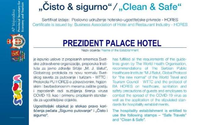 Prezident Palace Belgrade Hotel