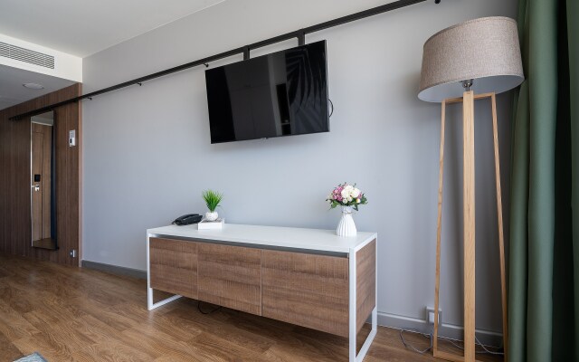 V otele s vidom na more. Kosmos 522 Apartments