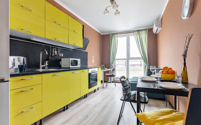 Апартаменты для 6 гостей ЖК «Большой» Smart TV, балкон с видом, духовка