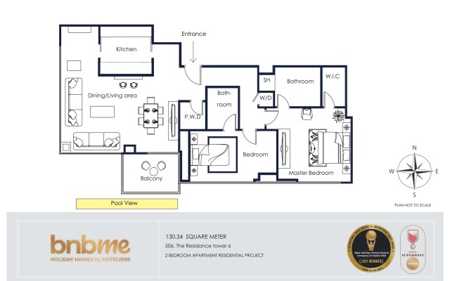 bnbmehomes | The Residence Tower-6 | 2B in DT-501 Apartments