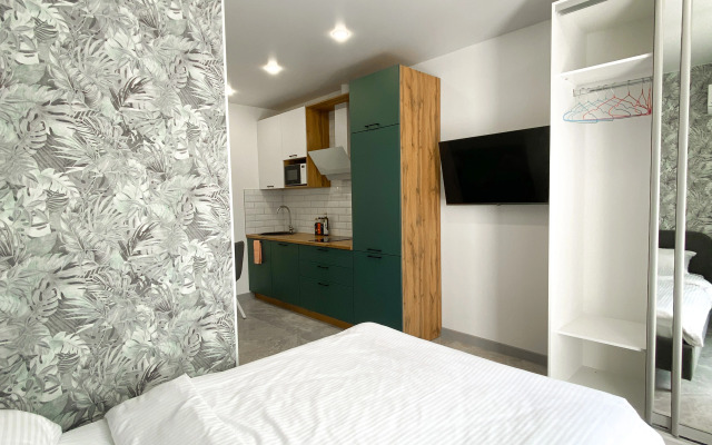 Апартаменты-студия 30 кв.м. с кроватью и балконом, 6 этаж