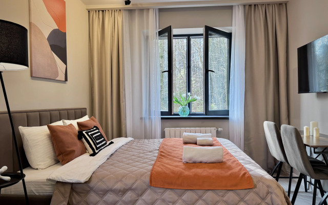 Апартаменты с видом на сосновый парк рядом с морем