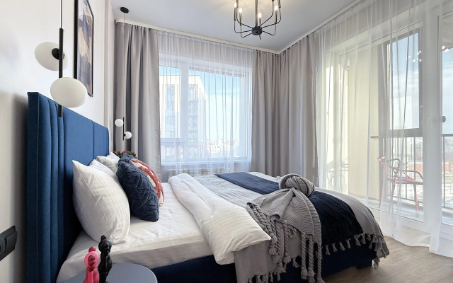 YARKIY DIZAYN, PANORAMA NA REKU PRYAMO S KROVATI Apartments