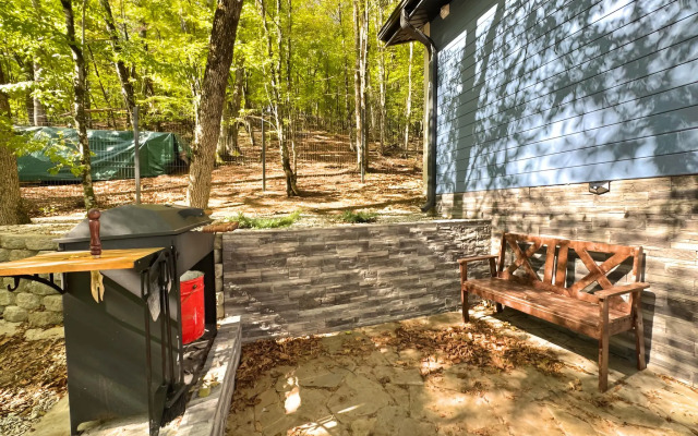 Частный дом с чаном в лесу